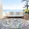 Homeroots 8' Ivory Fern Green And Artichoke Green Round Paisley Washable Indoor Outdoor Area Rug 588620 - alternate 8