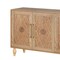 Homeroots 68" Natural Distressed Carved Geometric Sideboard with Four Doors 568412 - alternate 9