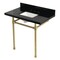 Kingston Brass 36-Inch Black Granite Console Sink with Stainless Steel Legs, 8-Inch, 3-Hole KVPK36K8SQ7ST - alternate 1