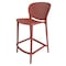 Homeroots Set of Four 26" Orange Heavy Duty Plastic Low Back Counter Height Bar Chairs, 4PK 555089 - alternate 1