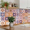 Homeroots 12" X 12" Blue Gold and Blush Mosaic Peel and Stick Removable Tiles 556400 - alternate 9