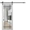 Sartodoors Sturdy Barn Door Clear Tempered Glass, Lucia 2266 White Silk and Aluminum Strips, 6.6FT Black Rail LUCIA2266BD-B-WS-28 x 80 - alternate 1