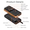 Alpha Digital Power Bank- 10,000mAh, Solar, 4 Cables, Wireless Charging - Black ZL809-BK - alternate 7