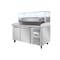 Koolmore 59 in. Two-Door Refrigerated Granite Top Pizza Prep Station with Refrigerated Condiment Pan Holder KM-RPCPS-2D59-GRT - alternate 7