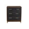 Homeroots 33" Brown and Black Solid Wood Three Drawer Chest 524118 - alternate 1