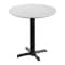 Flash Furniture 31.25" RND Tabletop, Seamless Surface Technology, White Faux Marble, 22x22 Black Table Height X-Base ST-RD31-WHMAR-T2222-GG - alternate 1