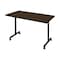 Regency Kobe Mobile T-Base Training Seminar Table, 42 in W, 24 in L, Neo Walnut MKTRCC4224NW - alternate 1