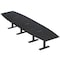 Skutchi Designs 16ft Conference Table With Power Unit | 16 Person Modular Boat Meeting Table | Harmony Series HAR-BOT-48X192-T.BK-U999ST19-EBLK - alternate 1
