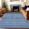 Homeroots 8' X 10' Denim Blue And Sky Blue Striped Washable Indoor Outdoor Area Rug 615347 - alternate 6