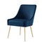 Homeroots Set of Two Navy Blue And Gold Upholstered Velvet Dining Side Chairs 535385 - alternate 8