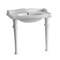 Whitehaus Collection 40 in Rectangular Console Sink with integrated oval bowl, backsplash and ceramic leg support AR874-GB001-1H - alternate 1