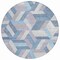 Homeroots 8' Denim Blue Round Geometric Washable Indoor Outdoor Area Rug 608060 - alternate 7