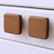 Homeroots Set of Two Brown Wood Square Drawer Pull Knobs, 2PK 476579 - alternate 8