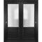 Sartodoors Sliding Closet Bypass Doors 84 x 96 inches, Lucia 22 Matte Black with Rain Glass, Sturdy Rails Mol LUCIA22DBD-BLK-8496 - alternate 1