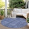 Homeroots 8' Denim Blue And Sky Blue Round Patchwork Washable Indoor Outdoor Area Rug 581583 - alternate 8