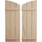 Ekena Millwork Hand Hewn 3 Board Joined Board-n-Batten w/Elliptical Top Faux Wood Shutters, 16 1/2W x 76H, PR SHUBJL16X76HHPR - alternate 1