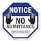 Signmission Notice No Admittance Employees Only, 6 Inch X 6 Inch, Plastic Sign OC-P-6-52 - alternate 1