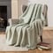 Homeroots 50" X 70" Mint Green And Ivory Striped Microfiber Plush Throw Blanket 712503 - alternate 2