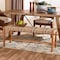 Bali & Pari Prita Bohemian Paper Loom and Natural Mahogany Wood Dining Bench 249-13885-ZORO - alternate 6