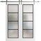 Sartodoors Sturdy Double Barn Door with Frosted Glass Planum 2132 White 64x80 (2* 32x80) Solid Core PLANUM2132DB-S-WS-64 x 80 (2* 32x80) - alternate 1