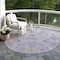 Homeroots 8' Lavender Purple And Gray Round Floral Washable Indoor Outdoor Area Rug 605481 - alternate 8