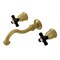 Kingston Brass Double-Handle Wall Mount Bathroom Faucet, Brushed Brass KS3127PKX - alternate 1