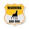 Signmission Beware Of Dog Shield Sign Warning Bad Do, 6 Inch X 6 Inch, Plastic Sign SHI-P-6-361 - alternate 1
