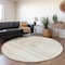 Homeroots 8' Ivory Beige And Taupe Round Faux Bois Washable Indoor Outdoor Area Rug 614487 - alternate 7