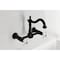 Kingston Brass Two-Handle Wall Mount Bridge Kitchen Faucet, Matte Black KS1260PX - alternate 6