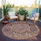 Homeroots 8' Charcoal Round Medallion Washable Indoor Outdoor Area Rug 608006 - alternate 9