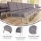 Flash Furniture Fabric Church Chair, Gray XU-CH0221-GY-SV-GG - alternate 10