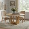 Homeroots 59" Natural Solid Wood Mirrored Double Pedestal Base Round Top Dining Table 712147 - alternate 4