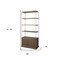 Homeroots 42" Antiqued Brass And Brown Distressed Metal and Solid Wood Four Tier Bookcase with Two Doors 611043 - alternate 4