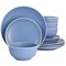 Spice By Tia Mowry Creamy Tahini 12 Piece Stoneware Dinnerware Set in Matte Blue 97182.12 - alternate 1