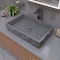 Alfi Brand 24 inch Solid Concrete Chiseled Style Rectangular Above Mount Vessel Sink ABCO24R - alternate 1