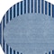 Homeroots 8' Navy Blue And Gray Round Striped Washable Indoor Outdoor Area Rug 597183 - alternate 8