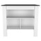 Homeroots 41in Dark Brown and White Wood Kitchen Island Set With Storage 519046 - alternate 1