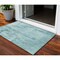 Homeroots 3' X 5' Teal Blue And Ivory Abstract Washable Indoor Outdoor Area Rug 602749 - alternate 1