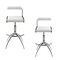 Homeroots Set of Two White and Silver Metal and Faux Leather Low Back Adjustable Height Bar Chairs, 2PK 555024 - alternate 5