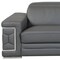 Homeroots 89" Dark Gray Italian Leather Sofa With Silver Legs 329589 - alternate 8