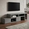 Homeroots 54in Gray Wood Enclosed and Open Storage TV Stand 724156 - alternate 7