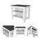 Homeroots 41in Dark Gray and White Wood Kitchen Island Set With Storage 519052 - alternate 8