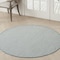 Homeroots 5' Blue Round Geometric Power Loom Area Rug 522005 - alternate 8