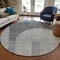 Homeroots 8' Gray Silver And Charcoal Round Geometric Washable Indoor Outdoor Area Rug 582718 - alternate 8