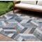 Homeroots 9' X 12' Blue Geometric Washable Indoor Outdoor Area Rug 608050 - alternate 1