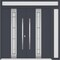 Vdomdoors Metal Double Doors Deux 1717 Gray Graphite Frosted Glass 1 Sidelight and Top Transom Entry Modern P DEUX1717DEXD-GRE-W72+14xH96+12-LH-O - alternate 1