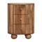 Homeroots 23" Oak Solid Wood Round Ribbed Texture Three Drawer Nightstand 722521 - alternate 1