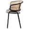 Leisuremod Ervilla Dining Chair with Stainless Steel Legs Velvet Seat and Wicker Back, Grey, 2PK EC20GR2 - alternate 8