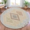 Homeroots 8' Pewter Copper And Silver Round Geometric Washable Indoor Outdoor Area Rug 631923 - alternate 5