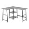 Homeroots 47" Gray and Black Wood and Metal Corner Trestle Computer Desk 489990 - alternate 1